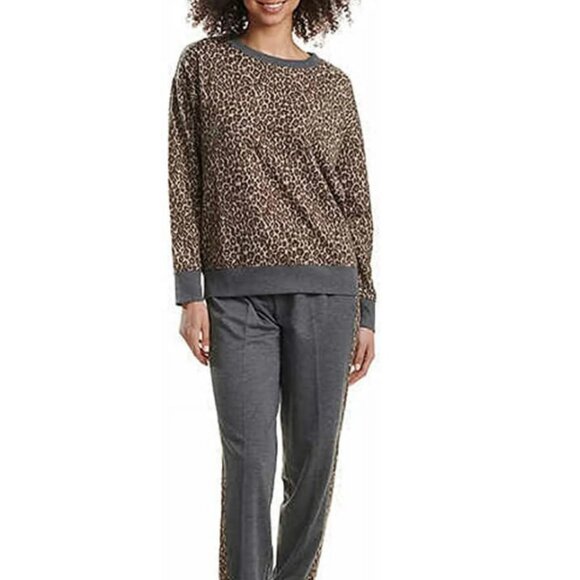 Splendid Tops - Splendid Crewneck Leopard Print Lounge Sweatshirt Size M